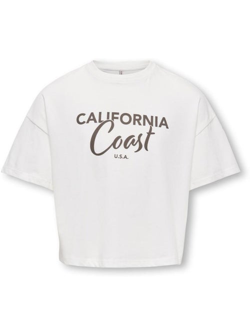 T-shirt olivia para menina kids only branco/castanho - Kiabi T-shirt olivia para menina kids only branco/castanho - Kiabi