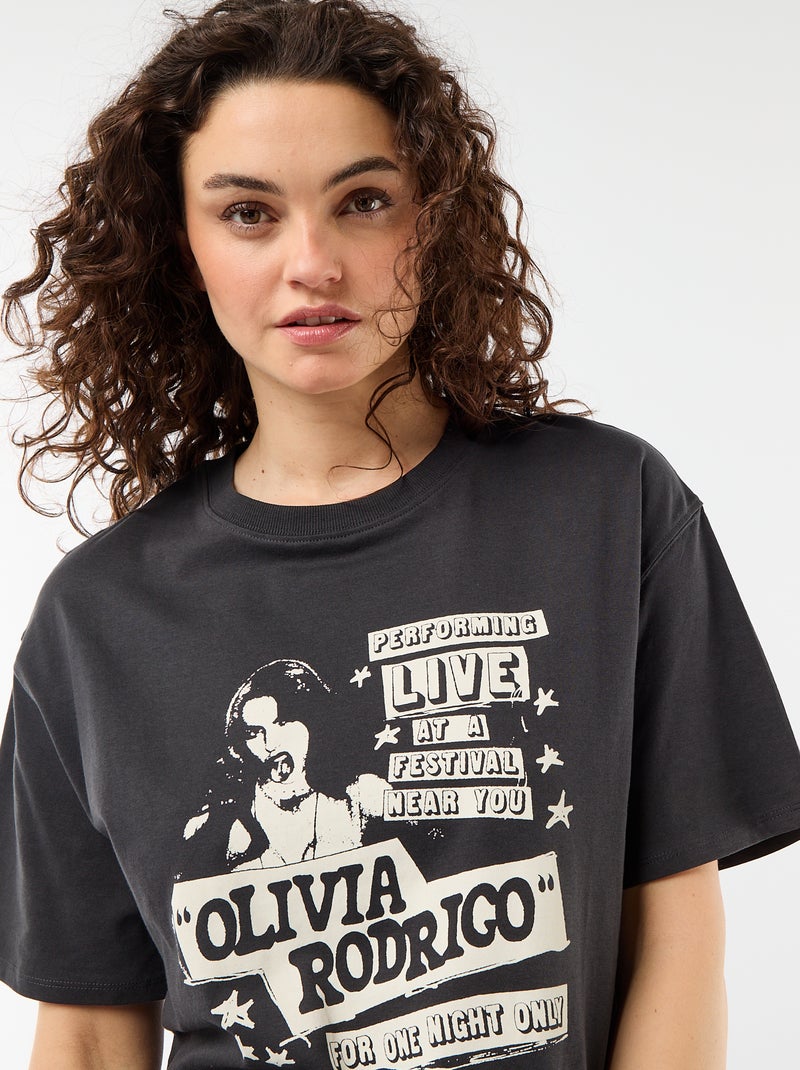 T-shirt "Olivia Rodrigo" de manga curta Preto - Kiabi