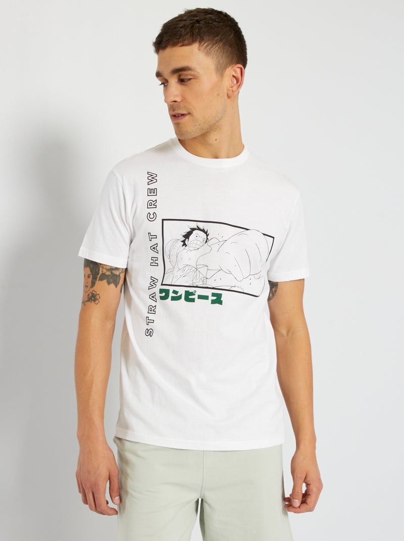 T-shirt 'One Piece' Branco - Kiabi