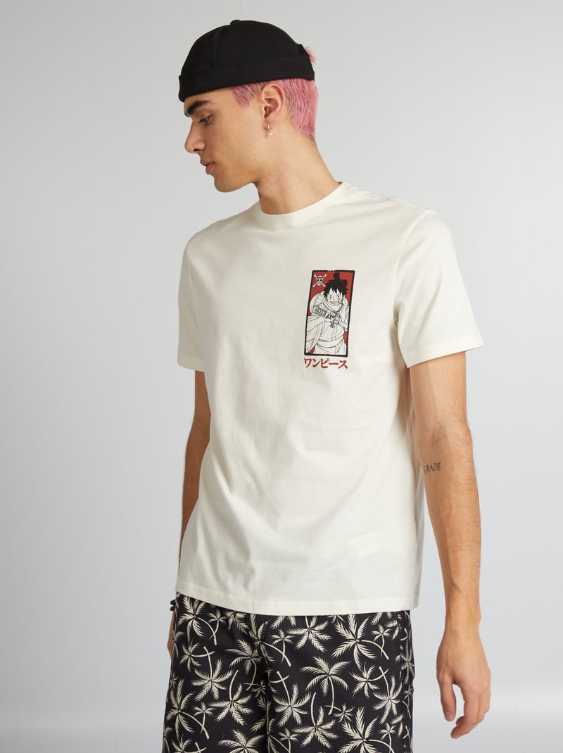 T-shirt 'One Piece' Branco - Kiabi