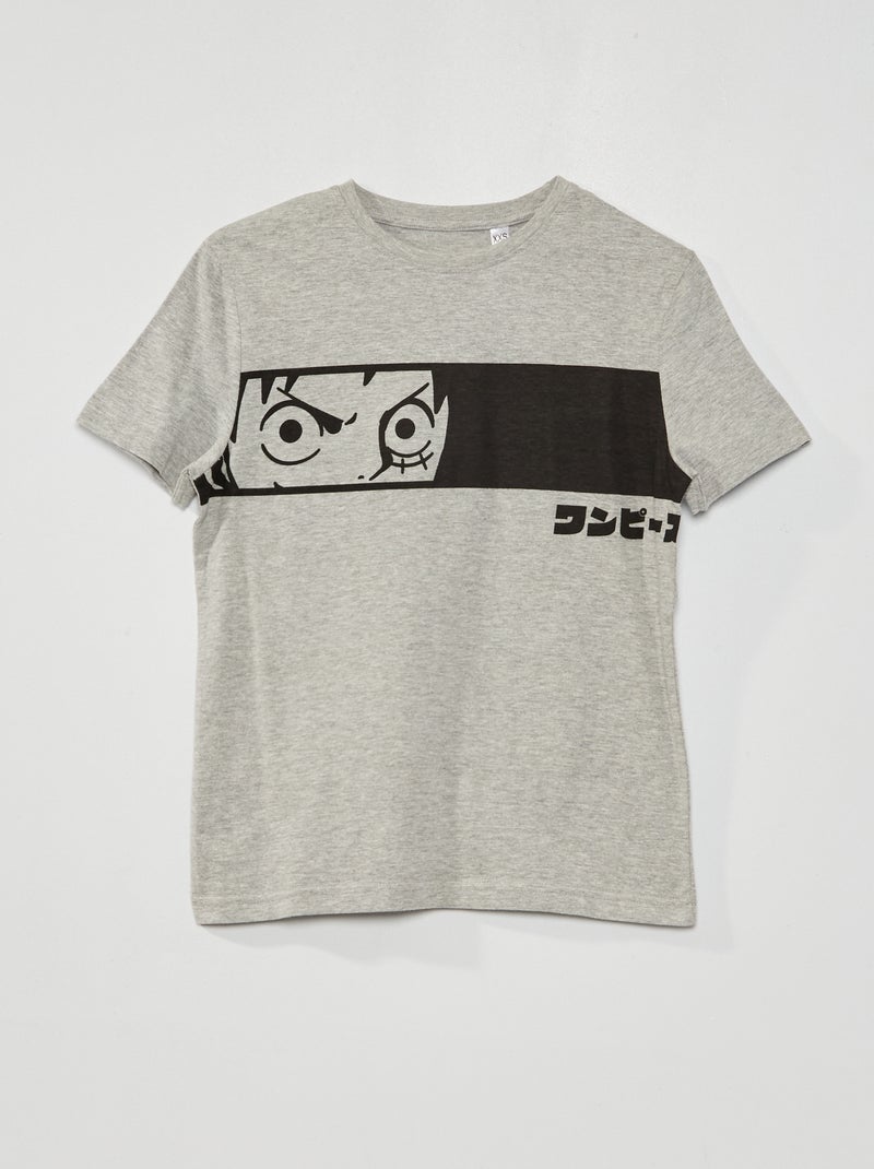 T-shirt 'One Piece' Cinza Mesclado - Kiabi