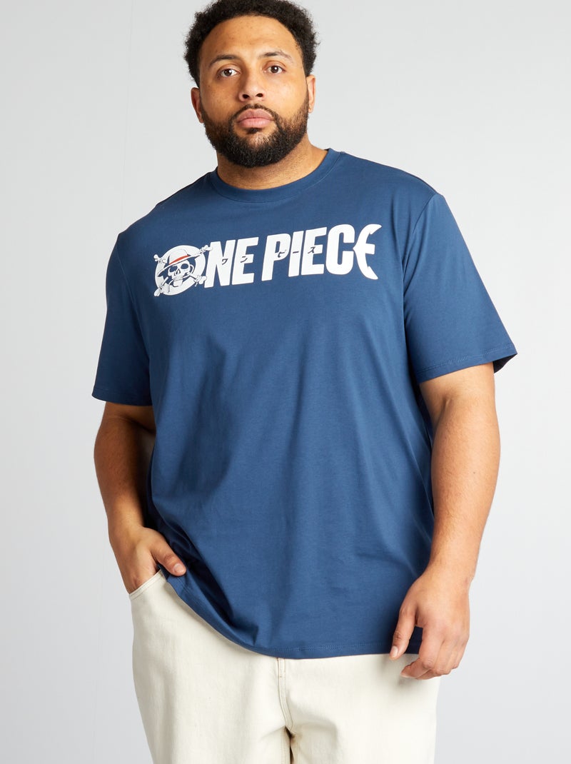 T-shirt 'One Piece' com gola redonda AZUL - Kiabi
