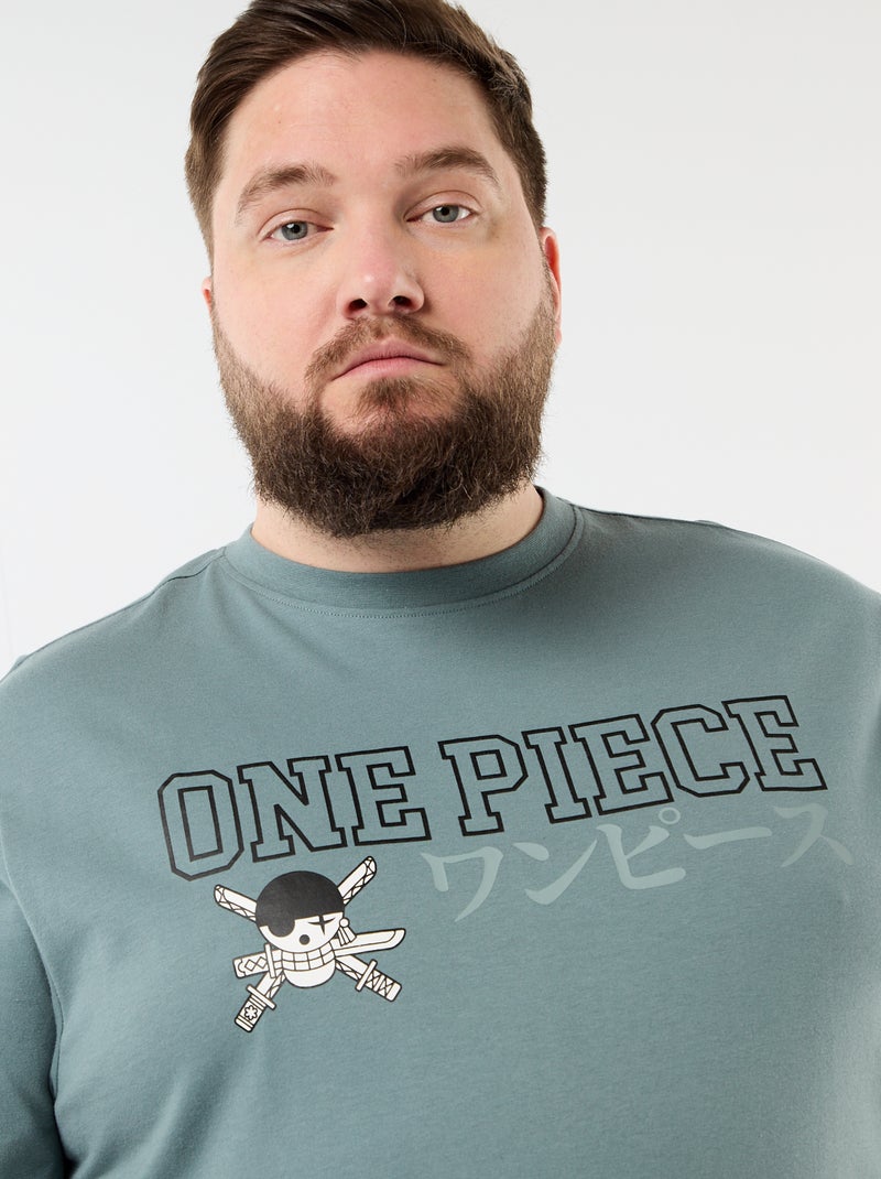 T-shirt 'One Piece' de manga curta Azul - Kiabi