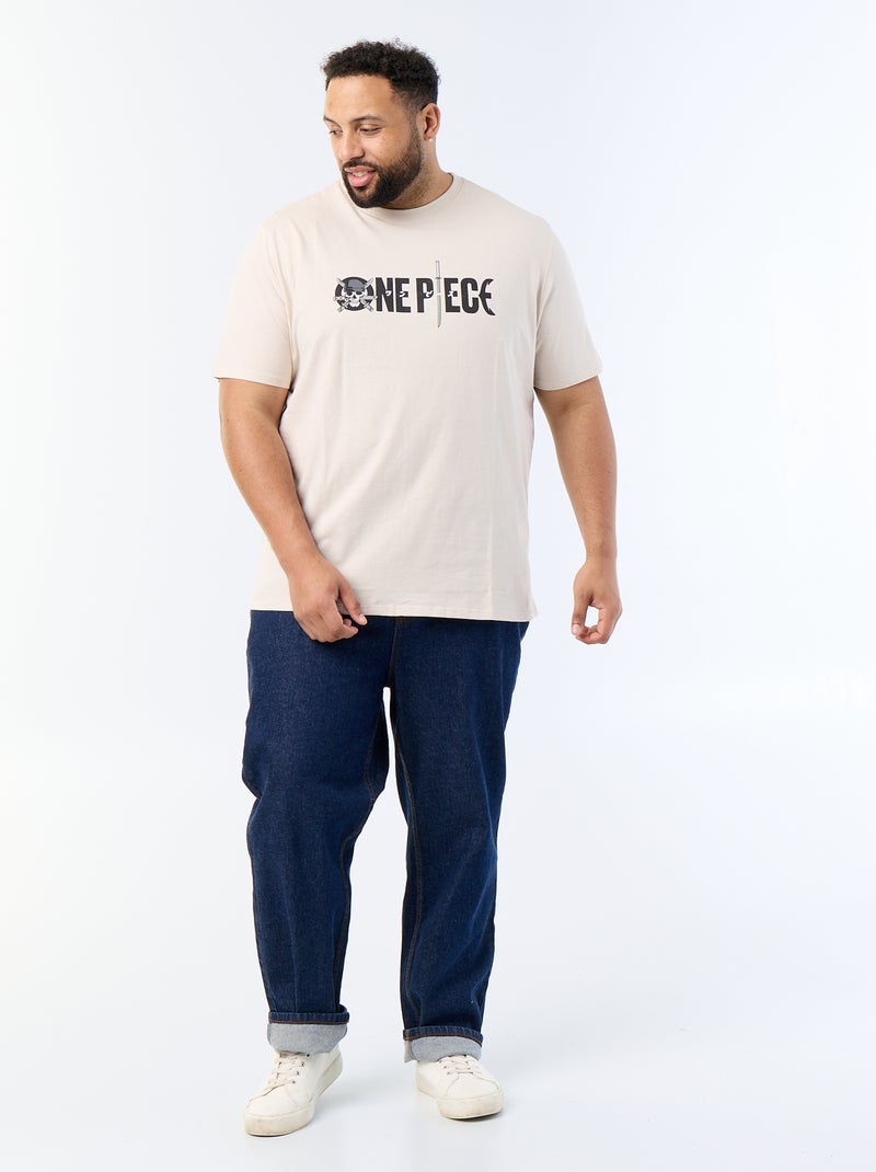T-shirt 'One Piece' de manga curta Cinza - Kiabi