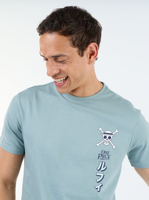 T-shirt 'One Piece' de manga curta estampada à frente e atrás - Kiabi