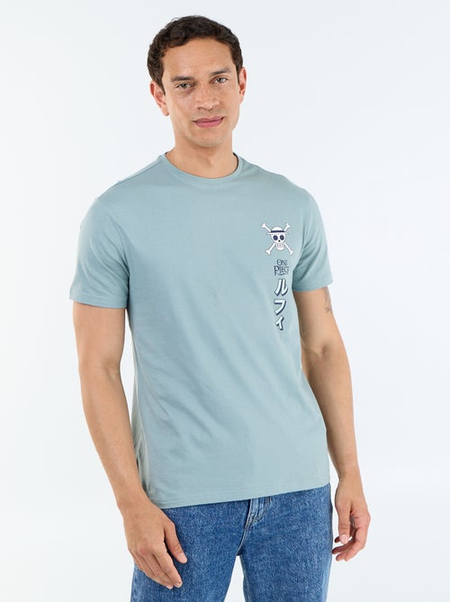 T-shirt 'One Piece' de manga curta estampada à frente e atrás - Kiabi