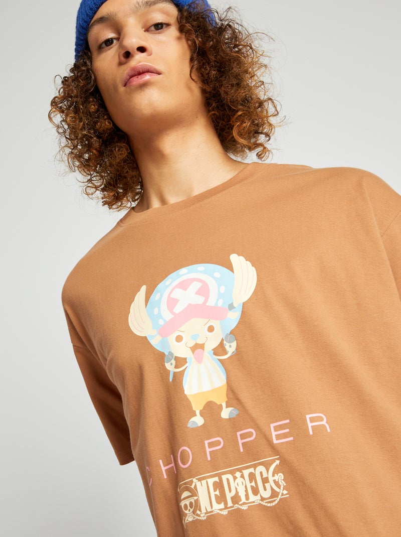 T-shirt 'One Piece' de manga curta Marrom - Kiabi