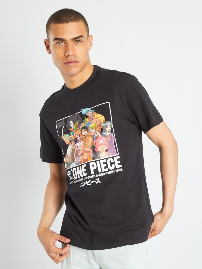 T-shirt 'One Piece' de manga curta Preto - Kiabi