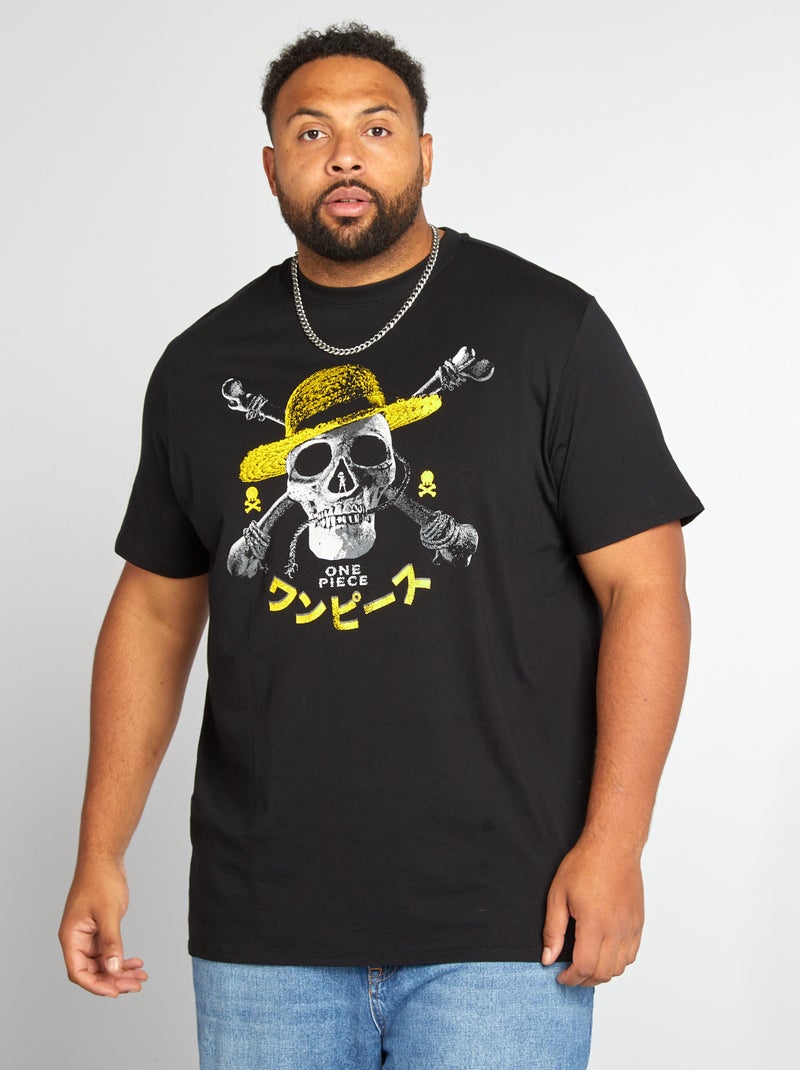 T-shirt 'One Piece' de manga curta Preto - Kiabi