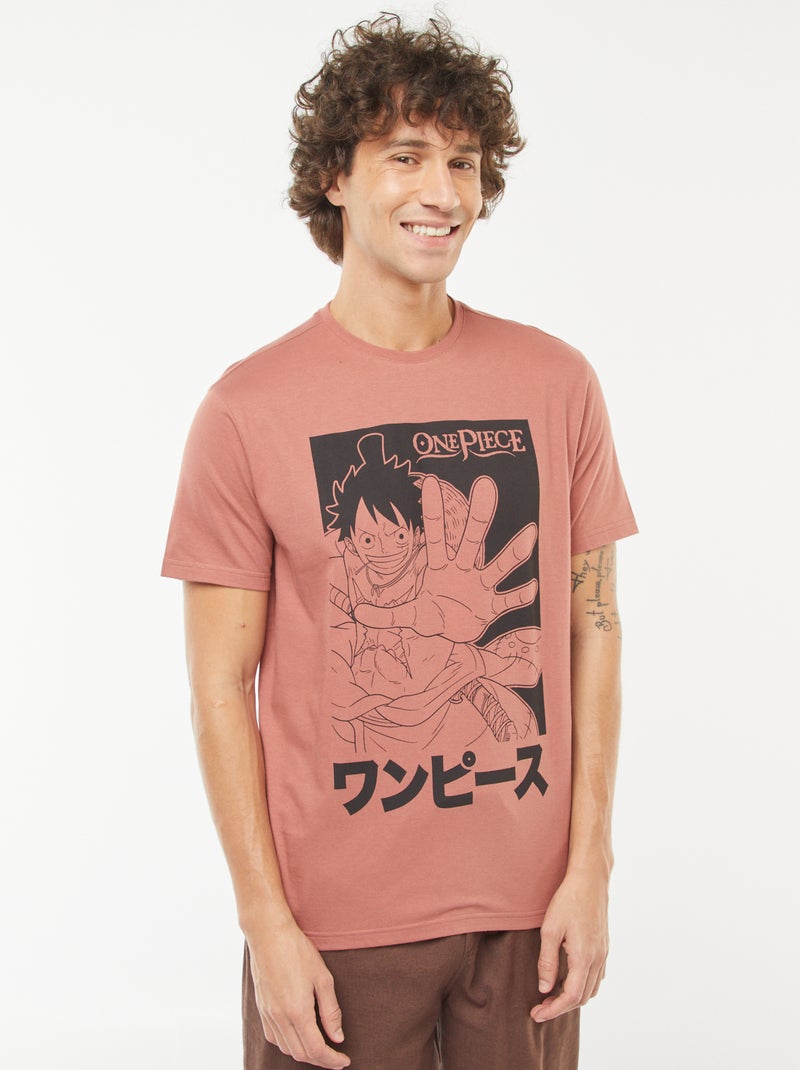 T-shirt 'One Piece' de manga curta ROSA - Kiabi