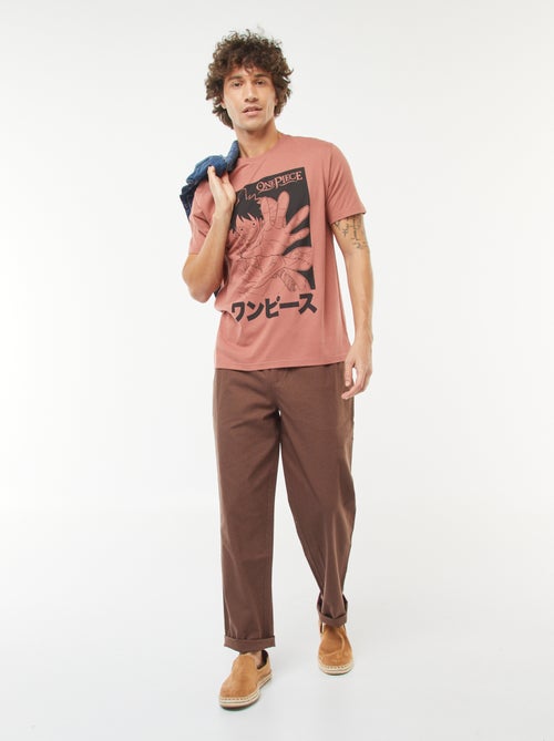 T-shirt 'One Piece' de manga curta - Kiabi