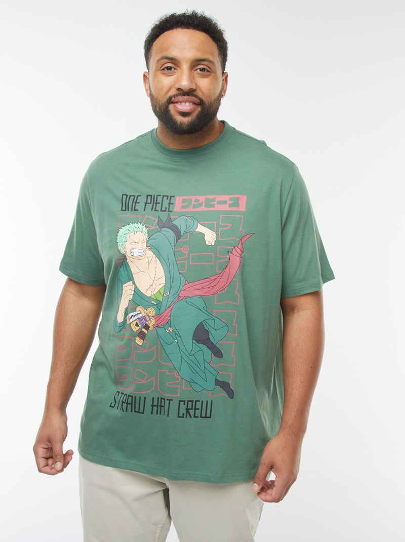 T-shirt 'One Piece' de manga curta Verde - Kiabi