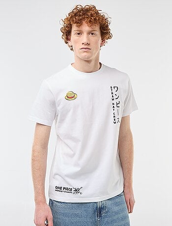 T-shirt 'One Piece' em algodão liso