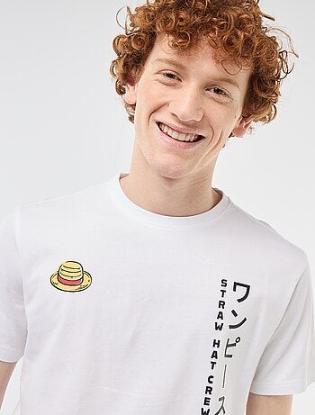 T-shirt 'One Piece' em algodão liso