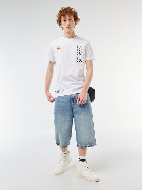 T-shirt 'One Piece' em algodão liso - Kiabi
