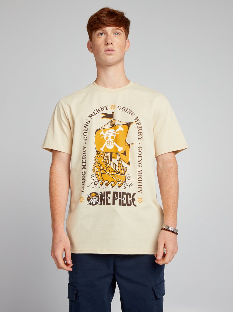 T-shirt 'One Piece' em jersey bege - Kiabi