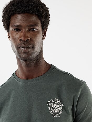 T-shirt 'One Piece' estampado frente e verso