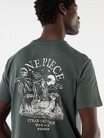 T-shirt 'One Piece' estampado frente e verso
