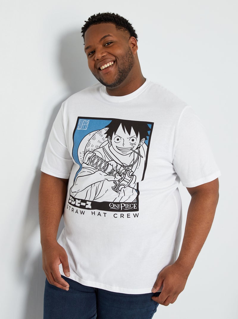 T-shirt 'One Piece' gola redonda Branco - Kiabi