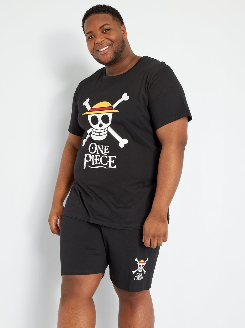 T-shirt 'One Piece' gola redonda Preto - Kiabi