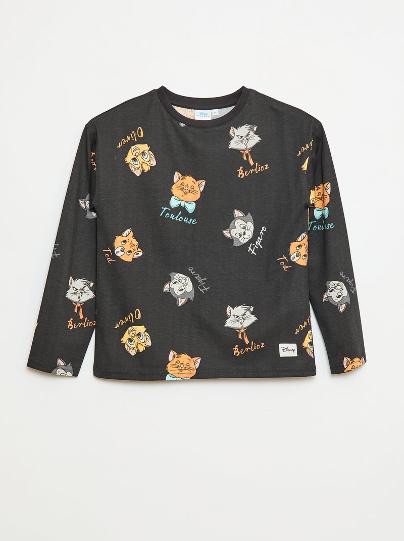 T-shirt 'Os Aristogatos' 'Disney' de mangas compridas Preto - Kiabi