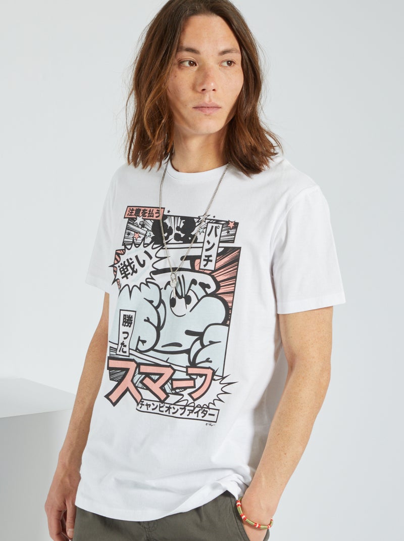 T-shirt 'Os Smurfs' Branco - Kiabi