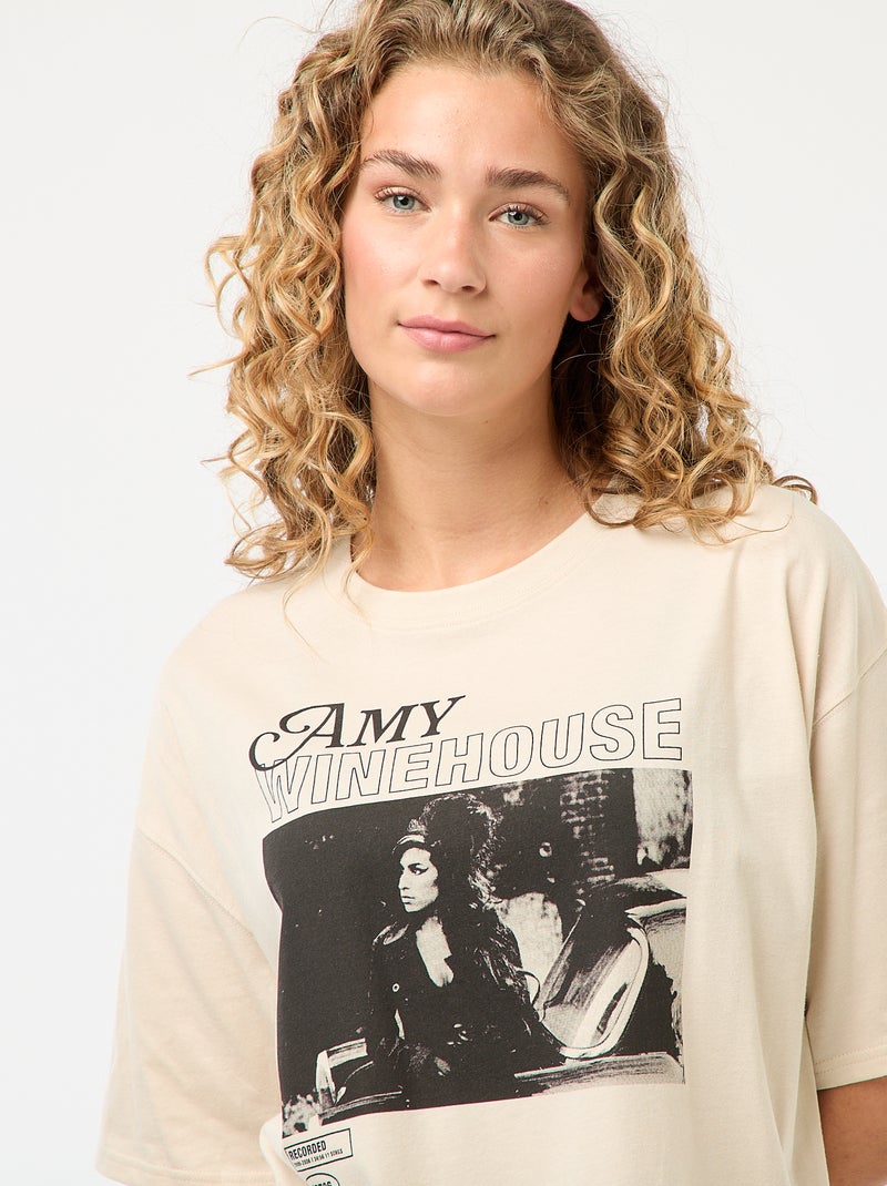 T-shirt oversize 'Amy Winehouse' Cinza - Kiabi