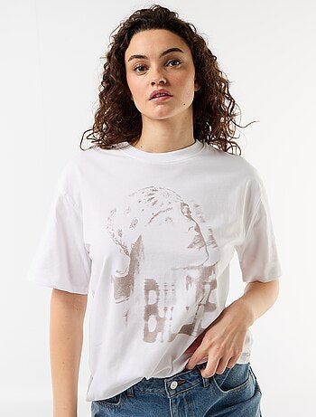 T-shirt oversize Billie Ellish de manga curta