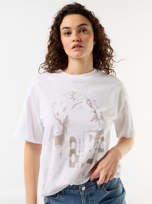 T-shirt oversize Billie Ellish de manga curta - Kiabi