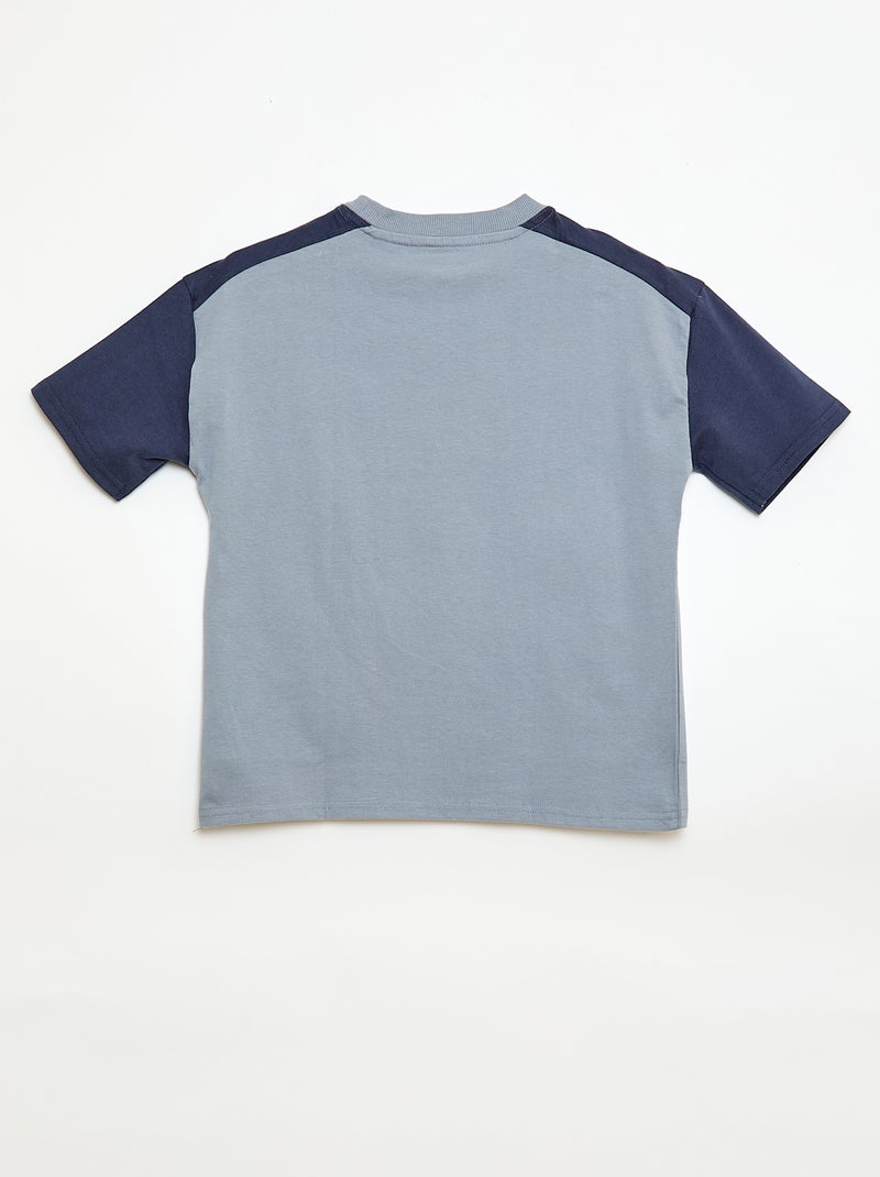 T-shirt oversize color block Azul - Kiabi