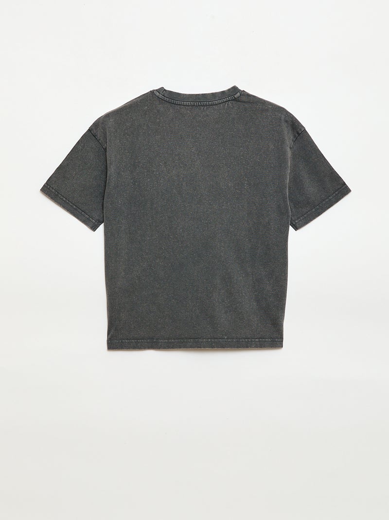 T-shirt oversize com efeito desbotado Cinza - Kiabi