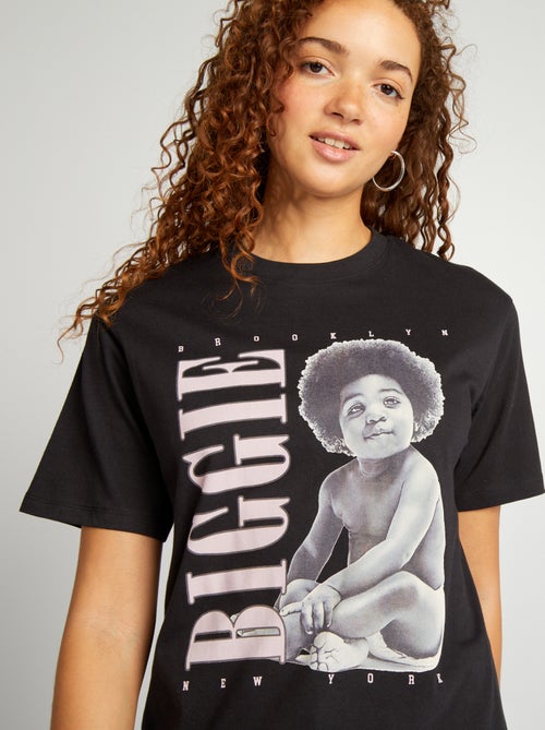 T-shirt oversize com estampado 'Biggie' - Kiabi