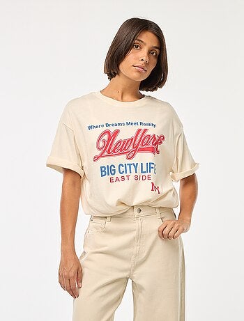 T-shirt oversize com estampado