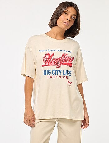 T-shirt oversize com estampado