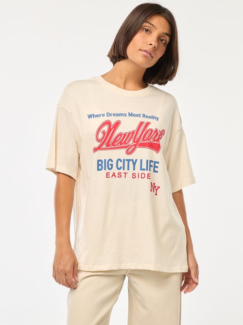 T-shirt oversize com estampado - Kiabi