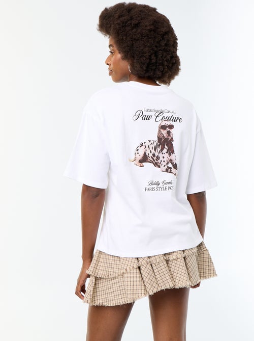 T-shirt oversize com estampado dálmata - Kiabi