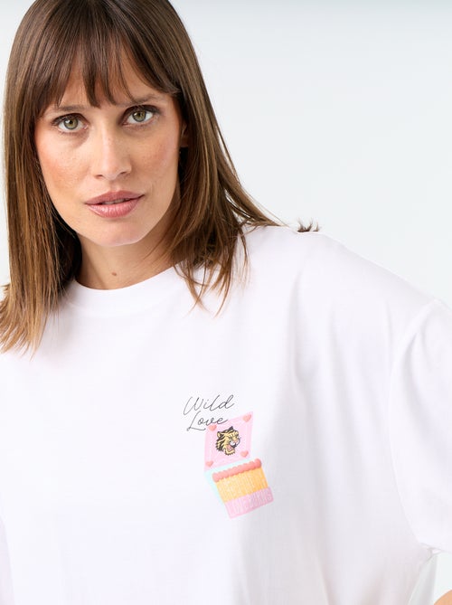 T-shirt oversize com estampado nas costas - Kiabi