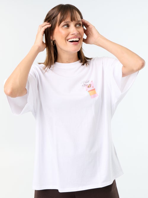 T-shirt oversize com estampado nas costas - Kiabi