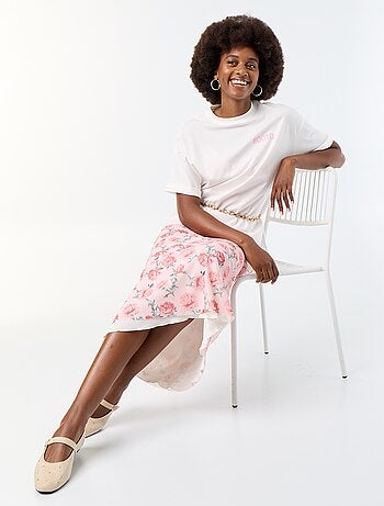 T-shirt oversize com estampado nas costas