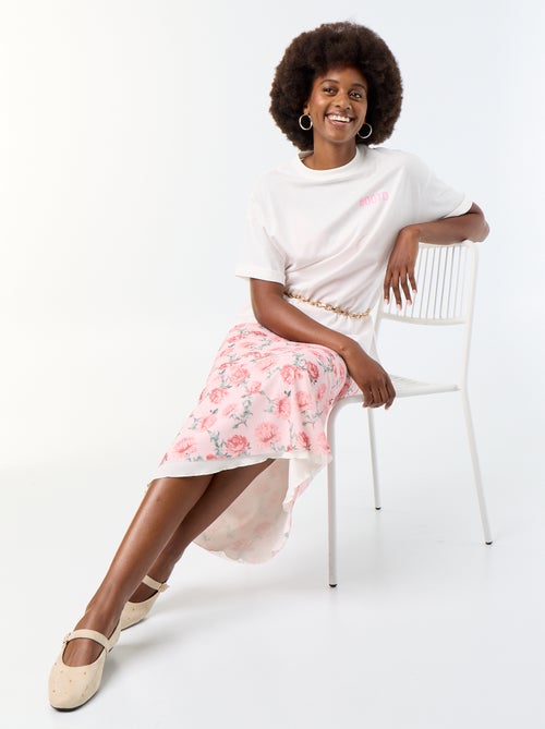 T-shirt oversize com estampado nas costas - Kiabi