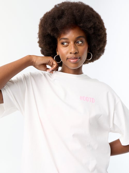 T-shirt oversize com estampado nas costas - Kiabi