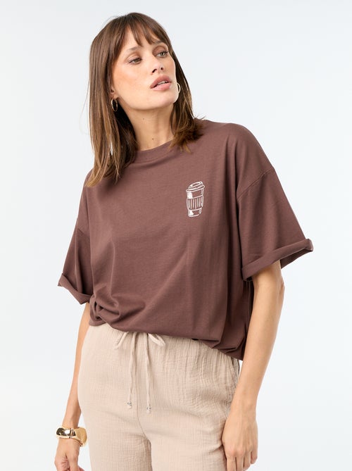 T-shirt oversize com estampado nas costas - Kiabi