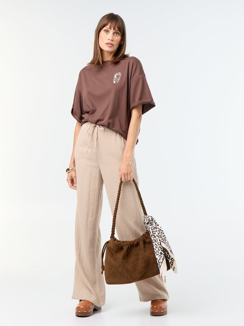 T-shirt oversize com estampado nas costas - Kiabi