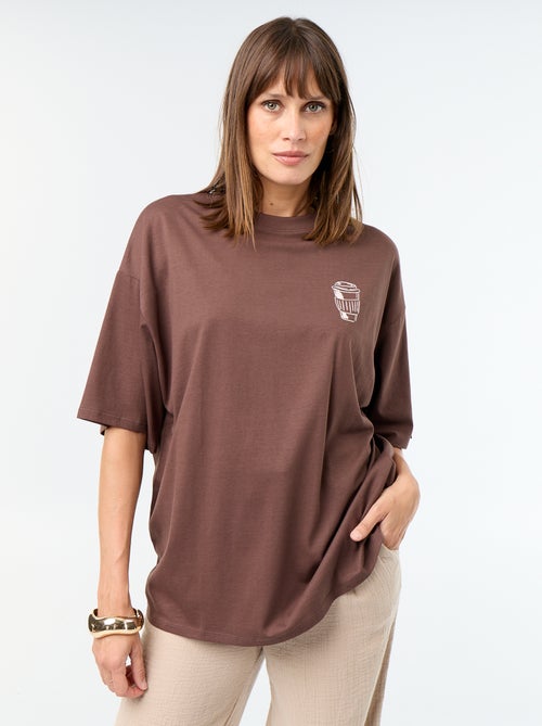 T-shirt oversize com estampado nas costas - Kiabi