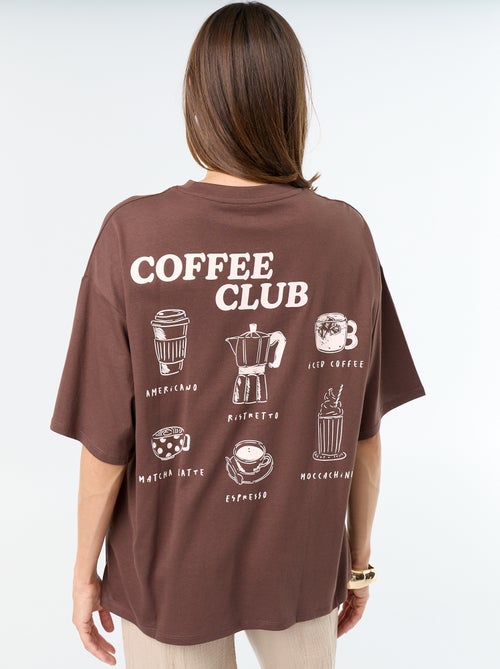 T-shirt oversize com estampado nas costas - Kiabi