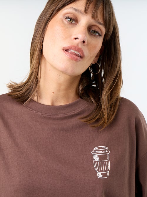 T-shirt oversize com estampado nas costas - Kiabi