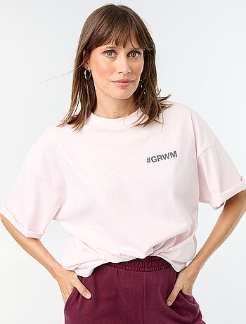 T-shirt oversize com estampado nas costas