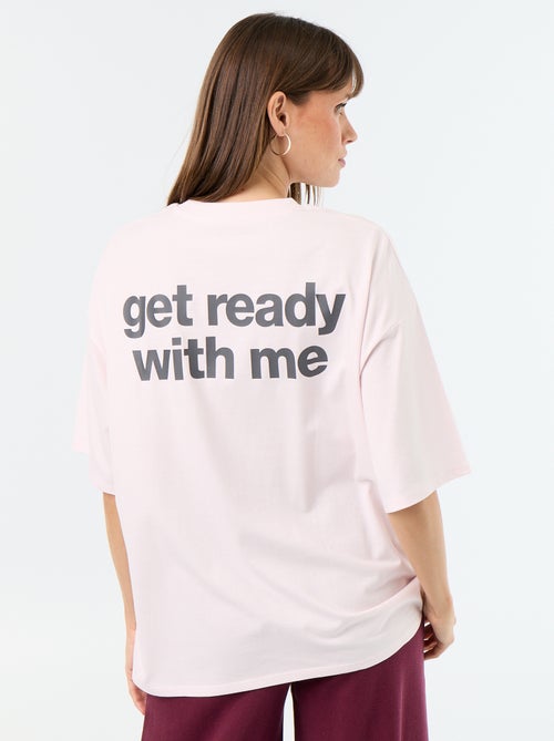 T-shirt oversize com estampado nas costas - Kiabi