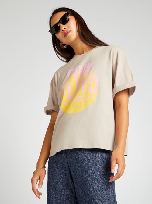 T-shirt oversize com estampado 'Pink Floyd' - Kiabi