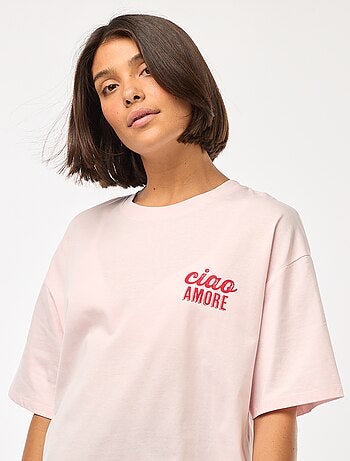 T-shirt oversize com estampado